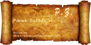 Panek Zoltán névjegykártya